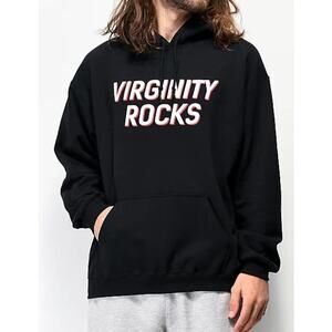 Danny Duncan Virginity Rocks Black Graphic Pullover Hoodie Unisex Size S NWOT